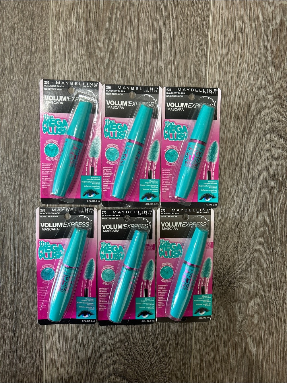 6X Maybelline Volum' Express the Mega Plush Mascara #270  🌸FIRM PRICE 🌸
